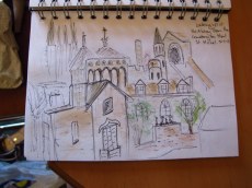Sketching on Mont St Michel - good thing I ve improved since then!
