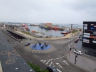Part of the harbour on a rainy day at Vigo, Spain