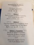 Dinner menu of the same day - and they say it's not a luxury ship!